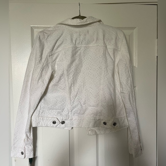 Lauren Ralph Lauren NWT white denim cropped jacket women’s size M - Picture 5 of 5